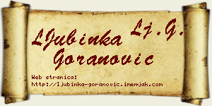 LJubinka Goranović vizit kartica